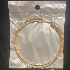 New gold color large hoop earrings